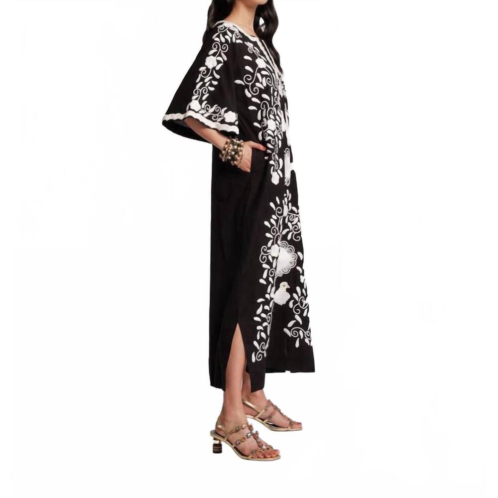 NEW FRANCES VALENTINE charming caftan peacock embroidery - Picture 3 of 4